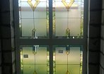 Ламинированные окна Рехау, стеклопакеты с витражом mobile
